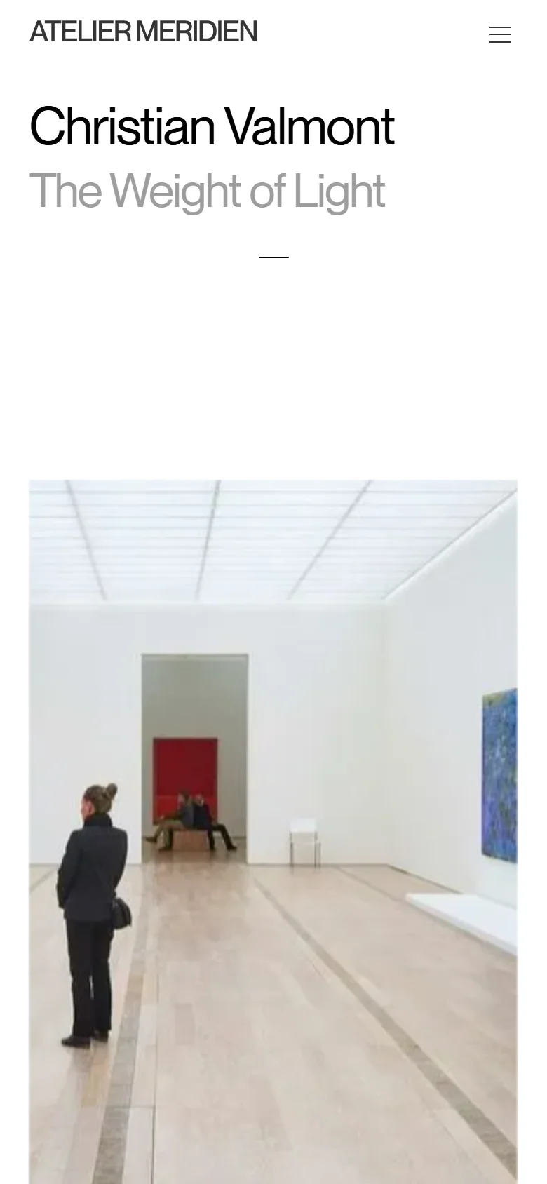 Atelier Meridien: the original website on a mobile screen.