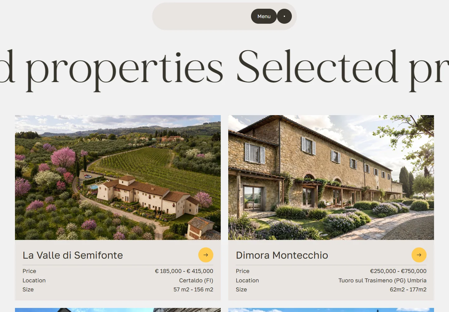 Mejuma Tuscany: an editorial detail from the original website.