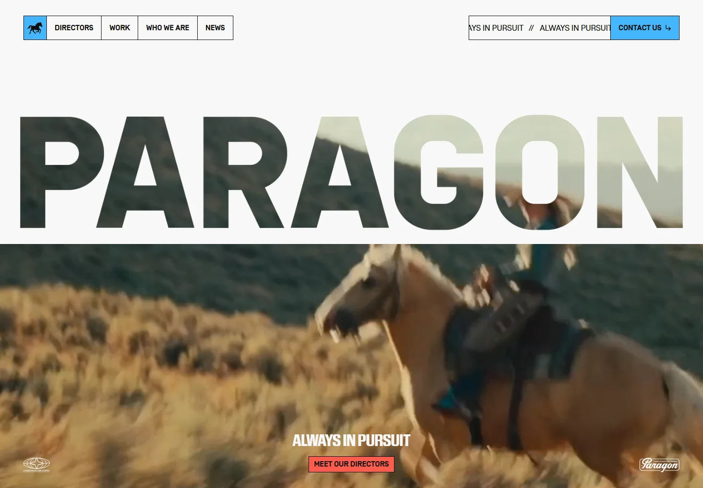 Paragon Productions: a desktop capture of the original website.