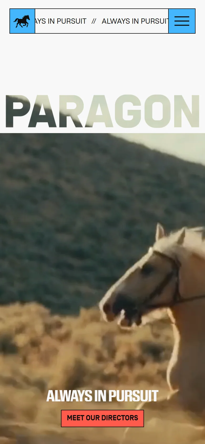 Paragon Productions: the original website on a mobile screen.