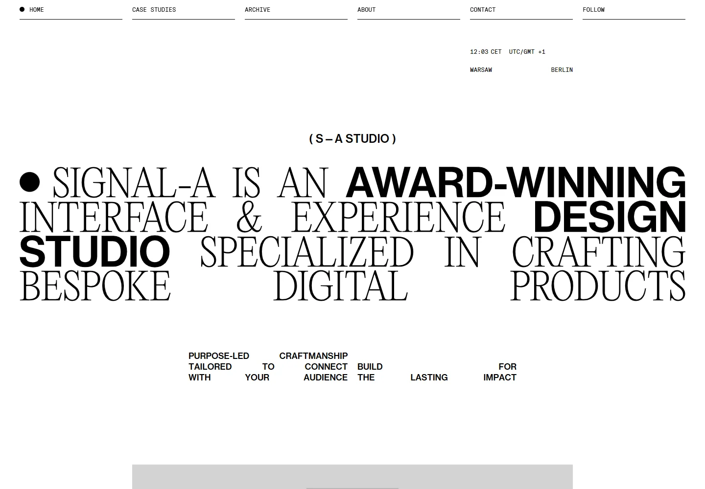 Signal-A Studio: a desktop capture of the original website.