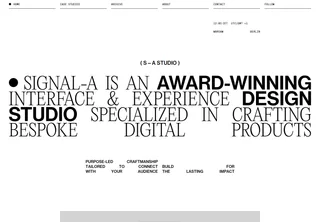 Signal-A Studio: a desktop capture of the original website.